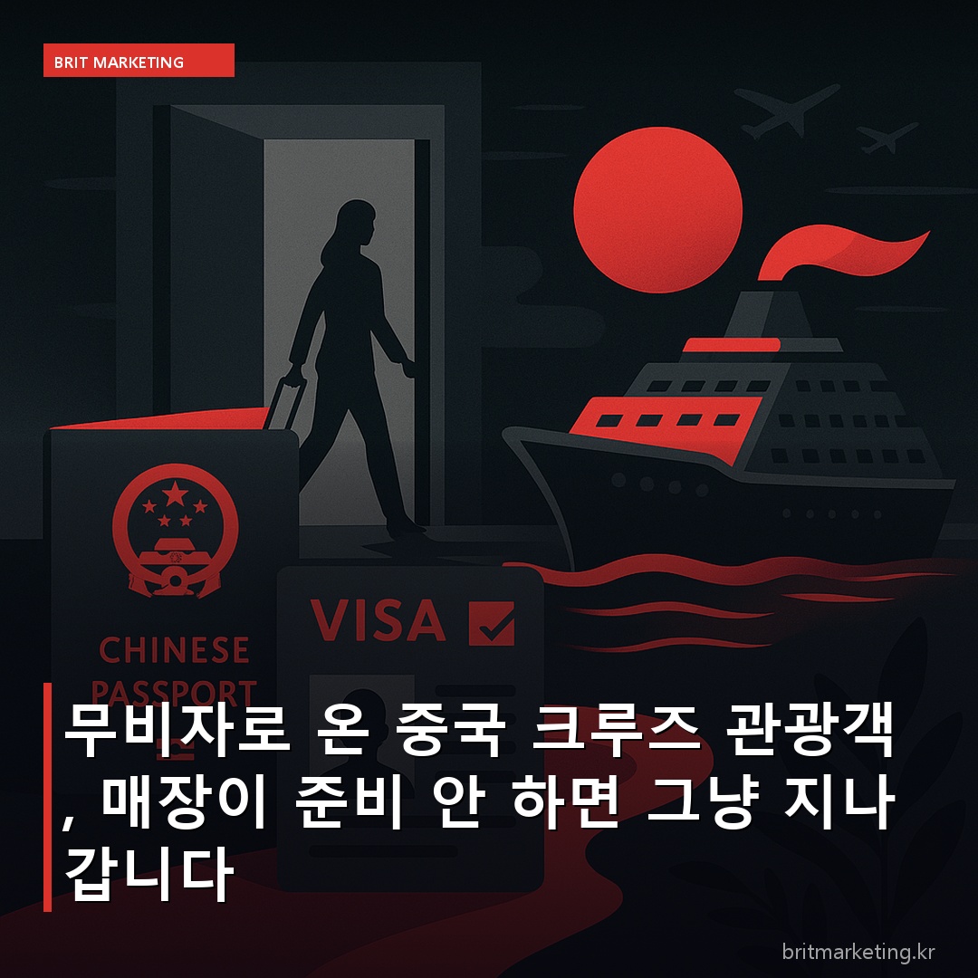무비자로 온 중국 크루즈 관광객, 매장이 준비 안 하면 그냥 지나갑니다